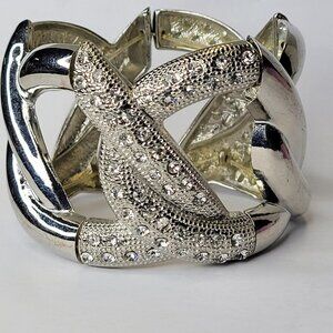 Silver Crystal Stretchy Bracelet
